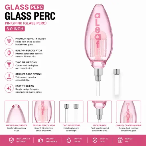 [PC37802] aLeaf PINK/PINK(GLASS PERC)