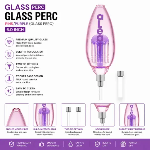 [PC37803] aLeaf PINK/PURPLE(GLASS PERC)