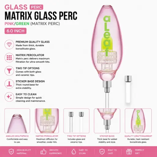 [PC37810] aLeaf PINK/GREEN/(GLASS/PERC) MATRIX