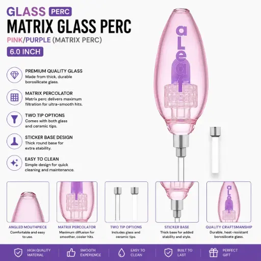 [PC37812] aLeaf PINK/PURPLE/(GLASS/PERC) MATRIX