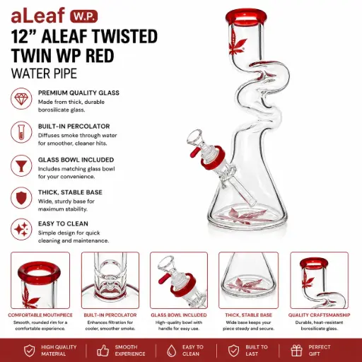 [PC37839] 12" ALEAF TWISTED TWIN WP RED