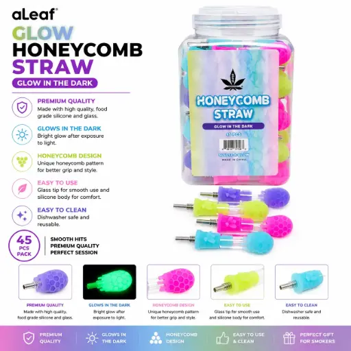 [PC37825] GLOW HONEYCOMB STRAW (45 pcs)