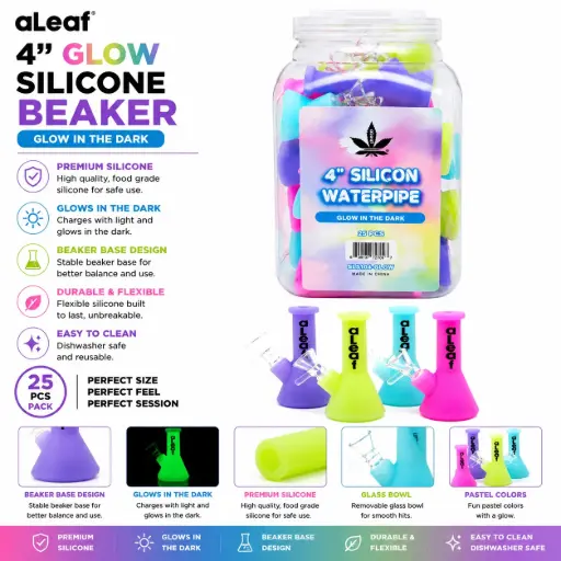 [PC37826] 4" GLOW SILICONE BEAKER (25 pcs)