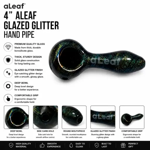 [PC37876] 4" ALEAF GLAZED GLITTER HP
