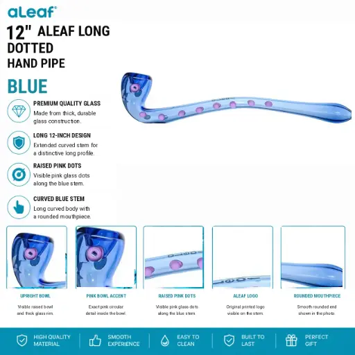 [PC37930] 12" ALEAF LONG DOTTED HP BLUE