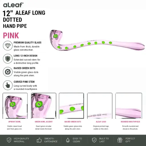 [PC37933] 12" ALEAF LONG DOTTED HP PINK