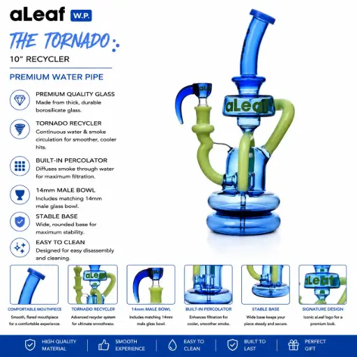 [PC37940] 10" ALEAF TORNADO RECYCLER -ZEUS BLUE