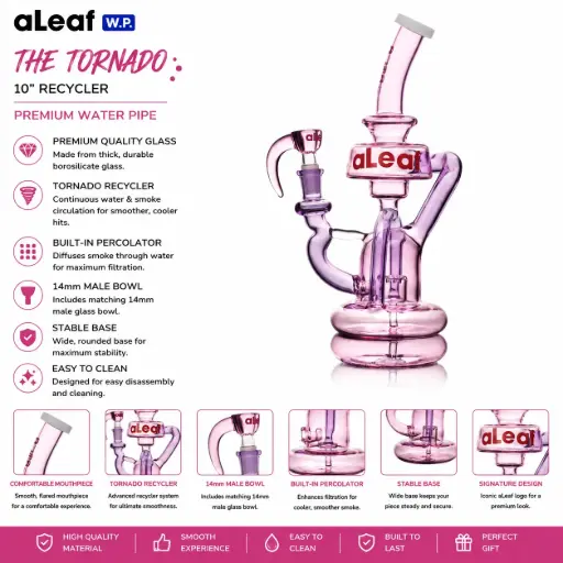[PC37941] 10" ALEAF TORNADO RECYCLER -ZEUS PINK