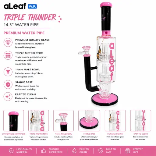 [PC37947] 14.5" ALEAF TRIPLE THUNDER W/ METRIX PERC PINK
