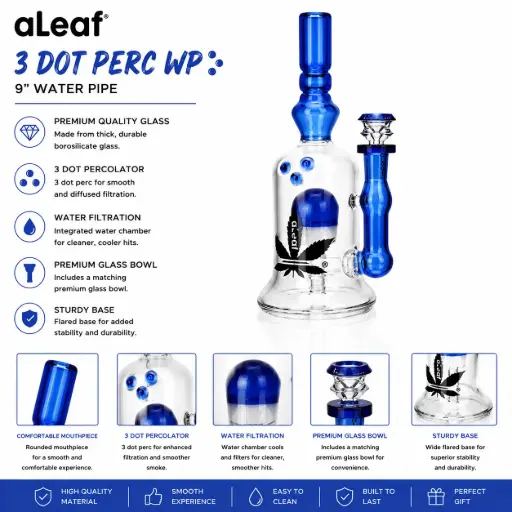 [PC37958] 9" ALEAF 3 DOT PERC WP BLUE