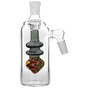 [AM024827] Ash Catcher Double Rim With A Designer Pattern On End 14mm 5" 45 Degree Black